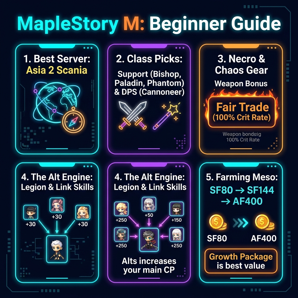 MapleStory M Mobile Infographic Guide